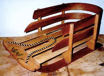 classic wooden sled