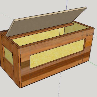 early diagram template of a blanket chest