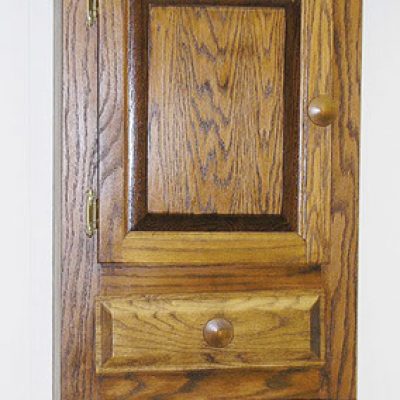 stained cabinet in the basic cabinet making class